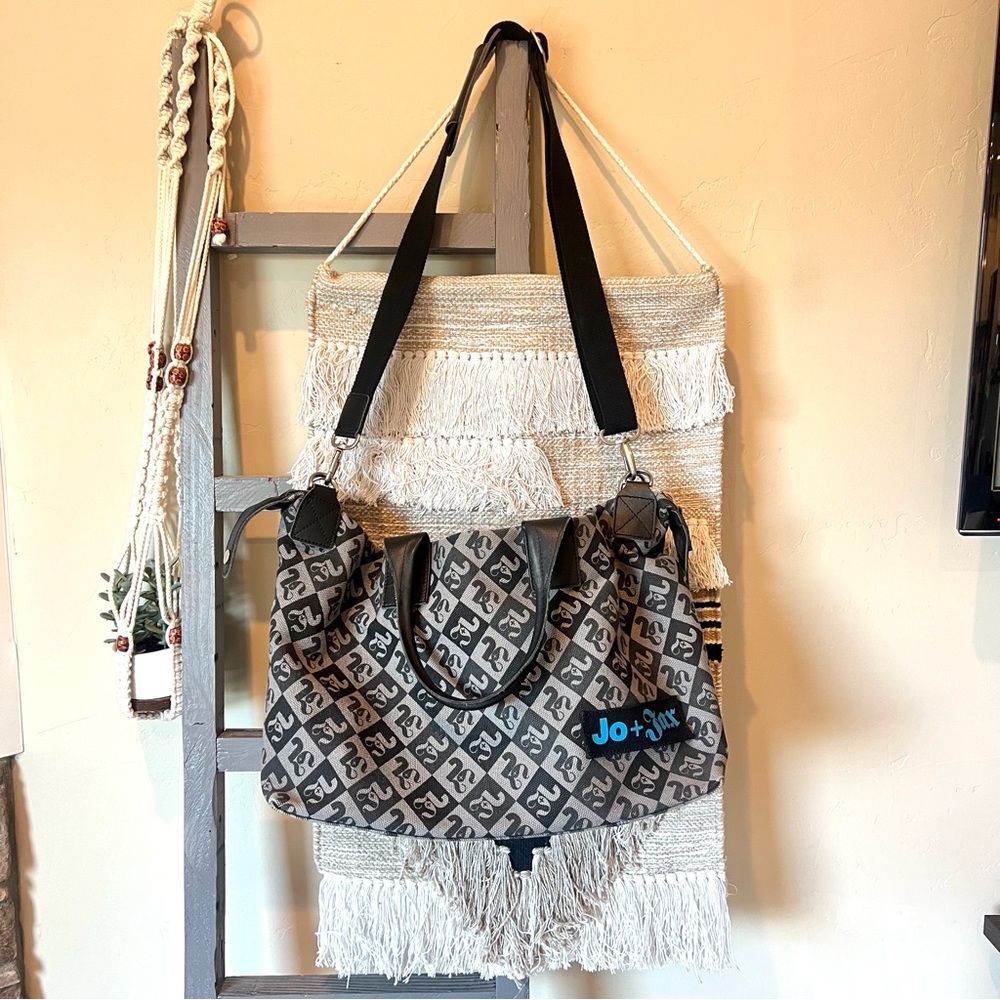 Joe + Jax Duffle Gym Bag Gray Black Dance